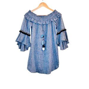 MISA Los‎ Angeles Womens Vanessa Tunic Dress Size XS Boho Off Shoulder Beach